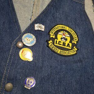 Christian Bikers Association Blue Denim Vest MC Abbotsford BC Canada Handmade